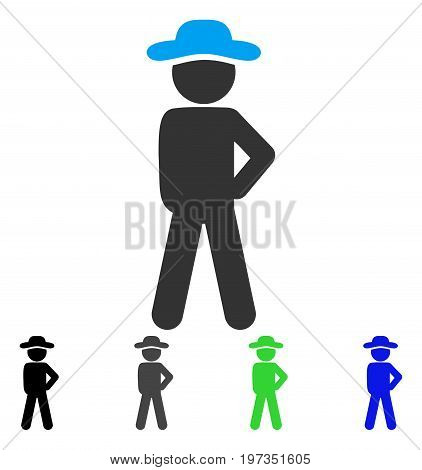 Gentleman Audacity flat vector icon. Colored gentleman audacity gray, black, blue, green pictogram variants. Flat icon style for application design.