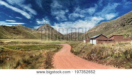 Peruvian landscape near San Anton, Southern Peru