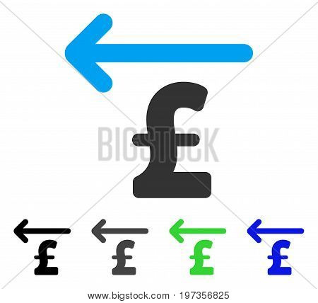 Cashback Pound flat vector icon. Colored cashback pound gray, black, blue, green icon variants. Flat icon style for graphic design.