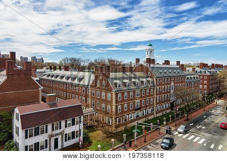 Kennedy Street In Harvard University Area In Cambridge Ma America