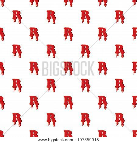 R letter isolated on white background. Red bloody R letter vector illustration