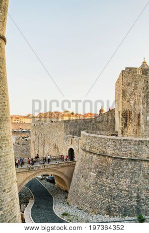 People At Ploce Entrance Gate In Old Town Dubrovnik Croatia