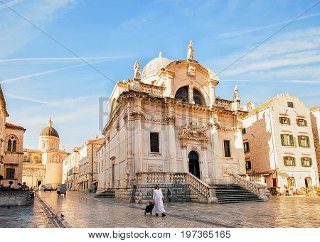 Cloistress At Square At St Blaise Church In Stradun Dubrovnik