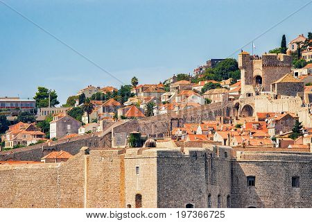 Old City Wall And Fort Minceta In Dubrovnik