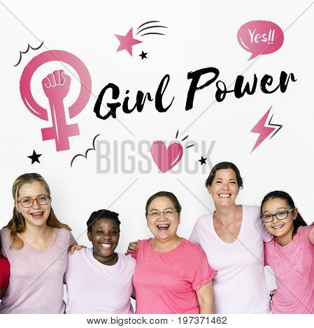 Diverse woman together with equality concept
