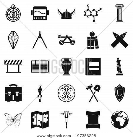 Archeology icons set. Simple set of 25 archeology vector icons for web isolated on white background