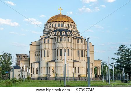 Cathedral Church Of City Of Poti In The Morning At Sunrise, Georgia
