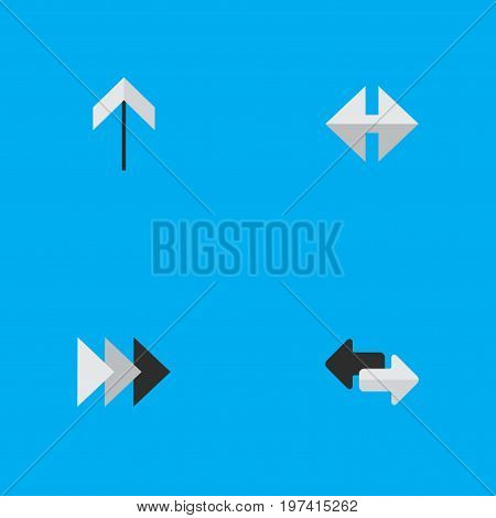 Elements Indicator, Up, Onward And Other Synonyms Onward, Up And Import.  Vector Illustration Set Of Simple Arrows Icons.