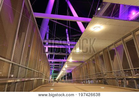 Contemporary Kurilpa pedestrian bridge in Brisbane Australia
