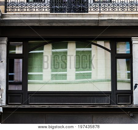 Old But Renovated Windows In Historical Part Of Bruxelles