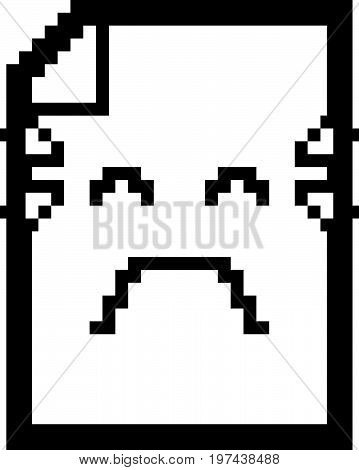 Crying 8-bit Cartoon Paper
