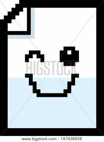 Winking 8-bit Cartoon Paper