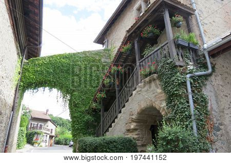 House In The Medieval Village Of Nernier, Haute-savoie France.