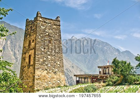 View on Defense tower of danba village zhonglu in China