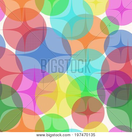 Ghostly Stars. Sweet Bubbles. Seamless Texture for background image on websites, e-mails, etc. Cream-colored Background.