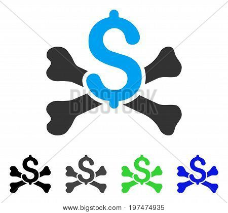 Mortal Debt flat vector pictograph. Colored mortal debt gray, black, blue, green pictogram versions. Flat icon style for application design.
