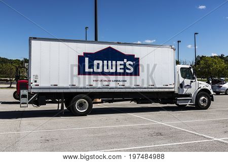Indianapolis - Circa July 2017: Lowe's Home Improvement Delivery Truck. Lowe's operates retail home improvement and appliance stores in North America VIII