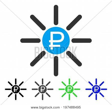 Rouble Source flat vector pictogram. Colored rouble source gray, black, blue, green pictogram versions. Flat icon style for application design.