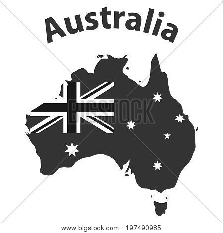 Australia the map of Australia. Flat design vector illustration vector.
