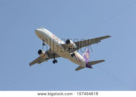 Hs-txb Airbus A320-200 With Winglet Of Thaismile Airway.