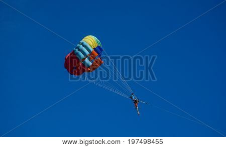 Playing Parasailing In Phuket, Thailand