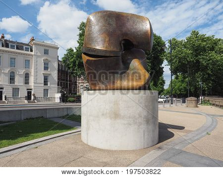 Moore Sculpture Titled Locking Piece In London