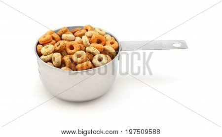 Multigrain Hoops Breakfast Cereal In A Measuring Cup