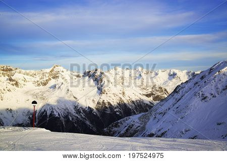 Panorama of the Austrian ski resort of Ischgl.
