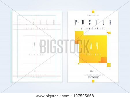 Grid the baseline of the text to build the frames. Brochure template for business and cover modern journal. Vector graphics.