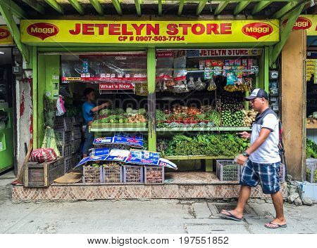 Boracay Philippines - July 21 2015 : Fresh Vegetables Shop near D'Mall Boracay