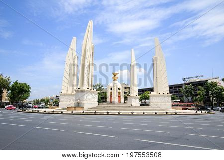 BANGKOK, THAILAND - JULY 30, 2017 : Democracy Monument, Public Monument in Centre of Bangkok.