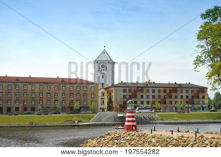 Jelgava, Latvia - July 12, 2014: The quiet boulevard regained its splendour in 2012.
