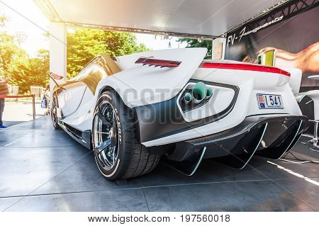 TORINO - JUN 08 2017: Showroom. Close up of a new FV Frangivento concept car