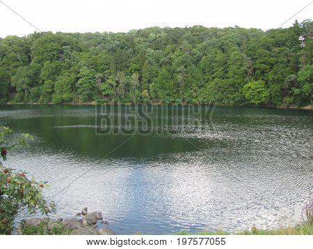 A lake in Ulmen, a village in the European countryside