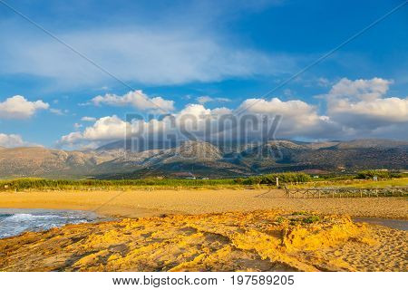 Beautiful Mountain Landscape Of Crete Near Malia, Greece