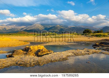 Beautiful Mountain Landscape Of Crete Near Malia, Greece