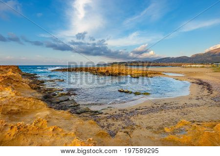 Beautiful Mountain Landscape Of Crete Near Malia, Greece