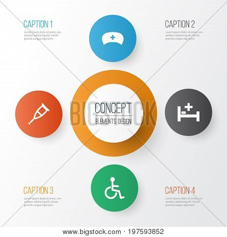 Medicine Icons Set. Collection Of Spike, Cap, Tent And Other Elements