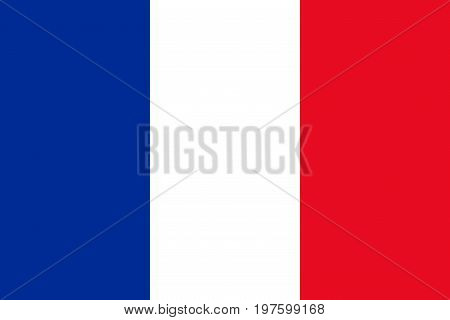Flag design. French flag on the white background isolated flat layout for your designs. Vector illustration.