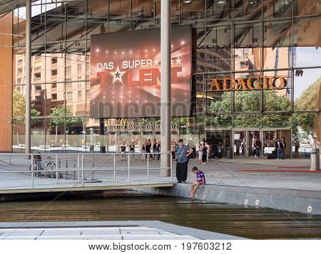 BERLIN GERMANY - JULY 30 2017: Participants of German TV Talent Show Das Supertalent In Front of Stage Theater At Potsdamer Platz In Berlin