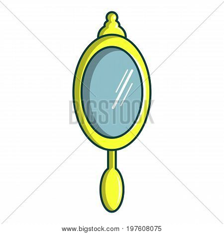 Gold mirror icon. Cartoon illustration of gold mirror vector icon for web design
