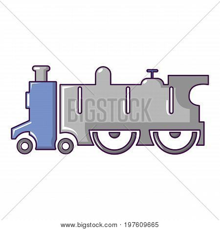 Old steam locomotive icon. Cartoon illustration of old steam locomotive vector icon for web design
