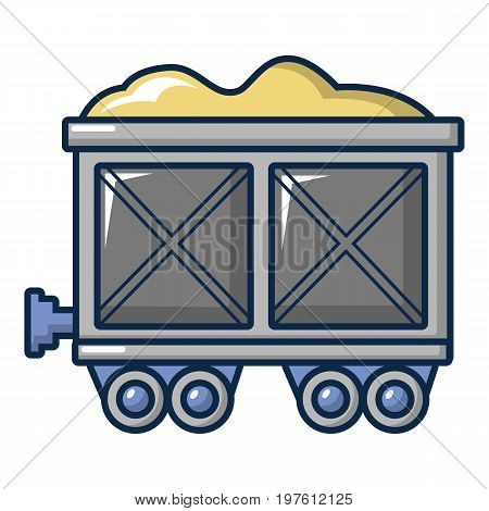 Coal trolley icon. Cartoon illustration of coal trolley vector icon for web design