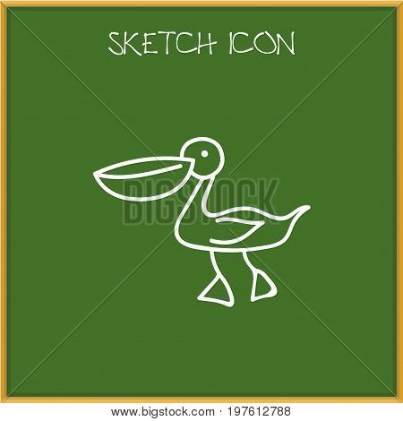 Vector Illustration Of Animal Symbol On Waterbird Doodle