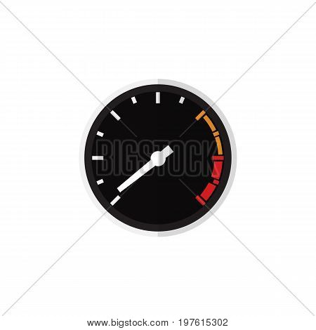 Tachometr Vector Element Can Be Used For Speedometer, Tachometr, Speed Design Concept.  Isolated Speedometer Flat Icon.