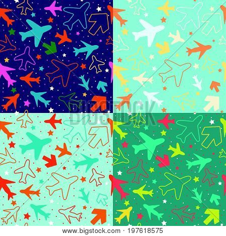 Plane And Arrow Patterns Set