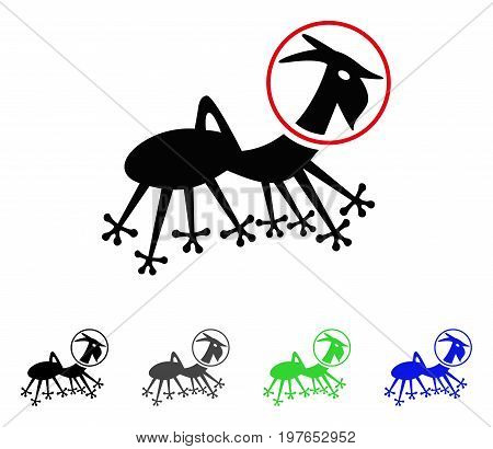 Alien Creature Skafandr flat vector pictogram. Colored alien creature skafandr gray, black, blue, green icon versions. Flat icon style for application design.