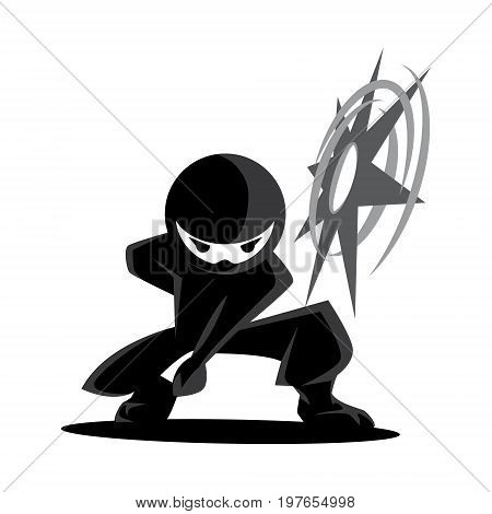 Ninja Samurai Warrior Fighter Character Cartoon Martial Art Weapon Shuriken