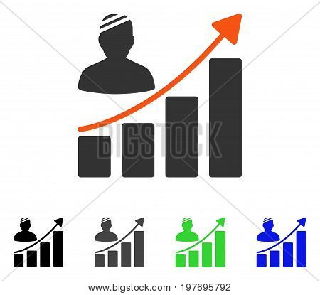 Patient Bar Chart flat vector pictogram. Colored patient bar chart gray, black, blue, green icon variants. Flat icon style for web design.
