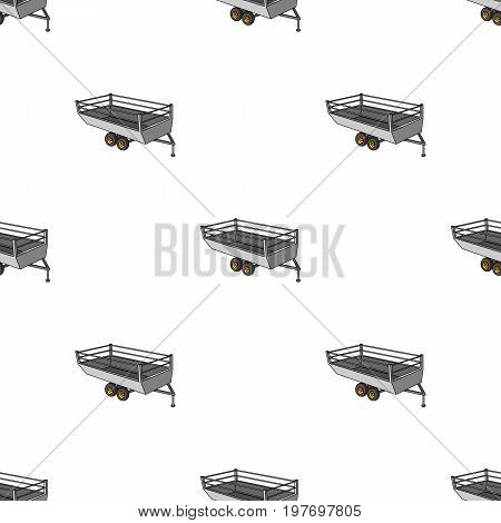 Grey trailer on wheels for transportation of farm animals.Agricultural Machinery single icon in cartoon style vector symbol stock web illustration.
